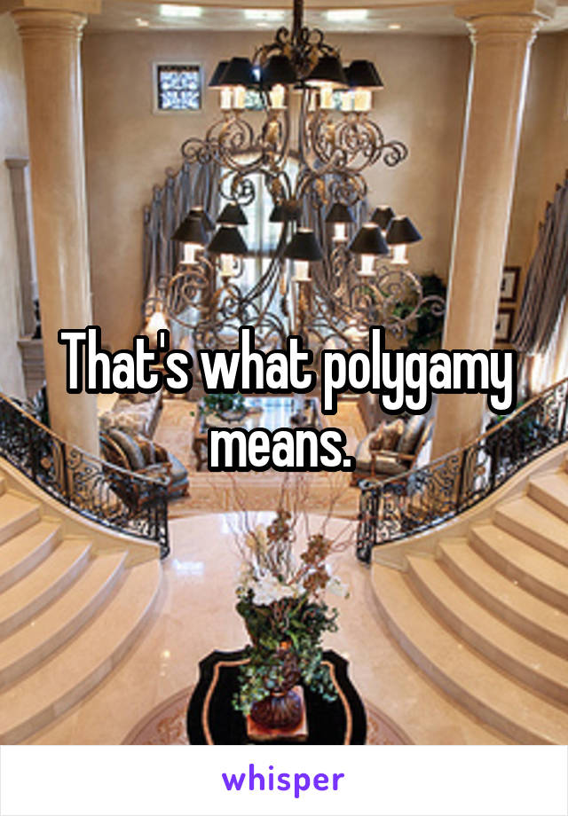That's what polygamy means. 
