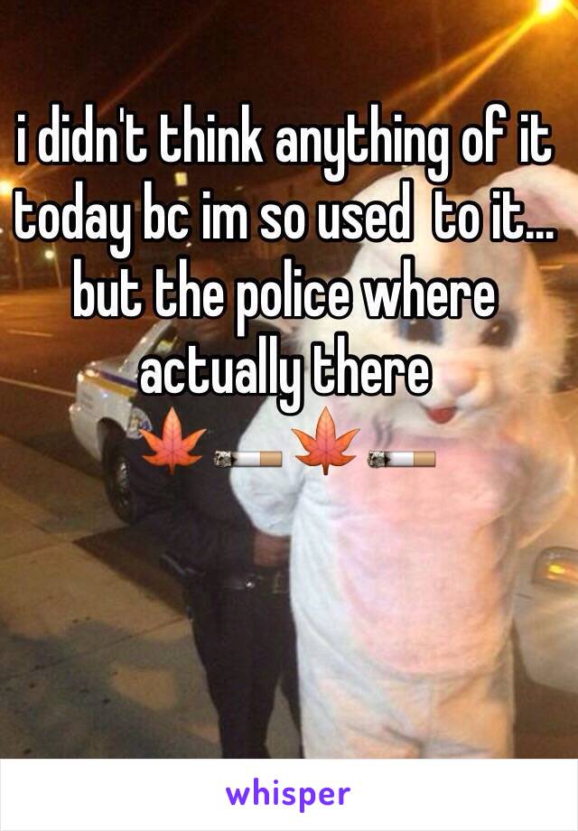 i didn't think anything of it today bc im so used  to it...
but the police where actually there 
🍁🚬🍁🚬
