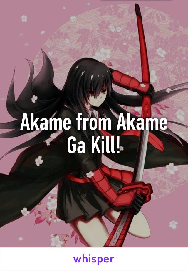 Akame from Akame Ga Kill!