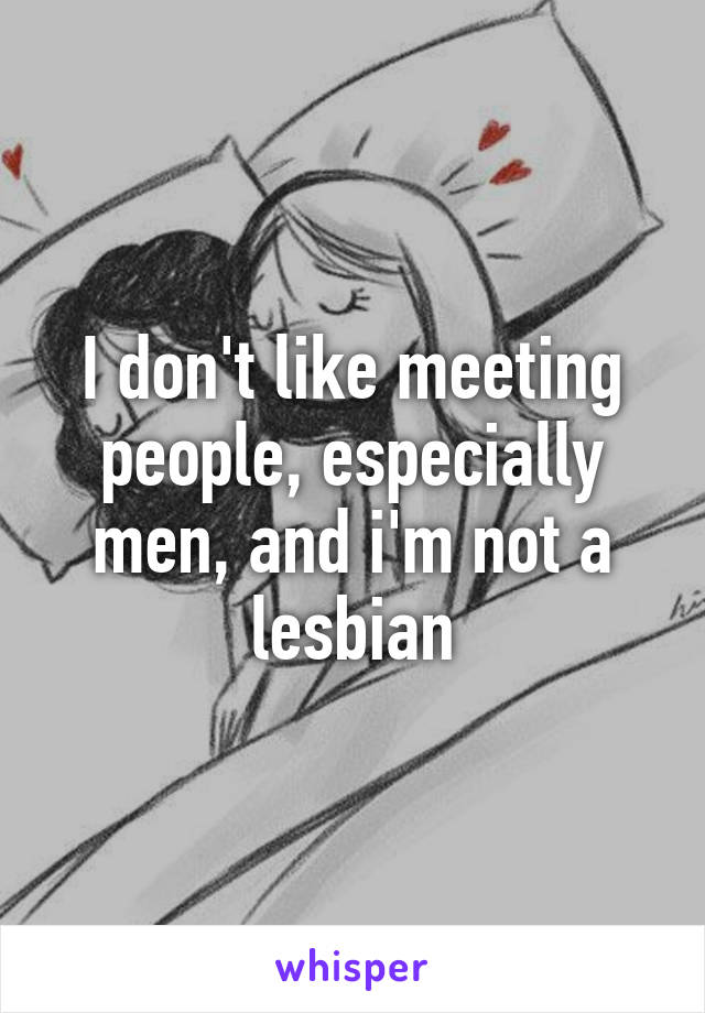 I don't like meeting people, especially men, and i'm not a lesbian