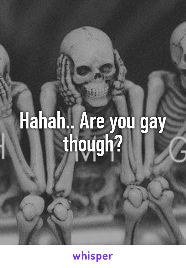 Hahah.. Are you gay though?