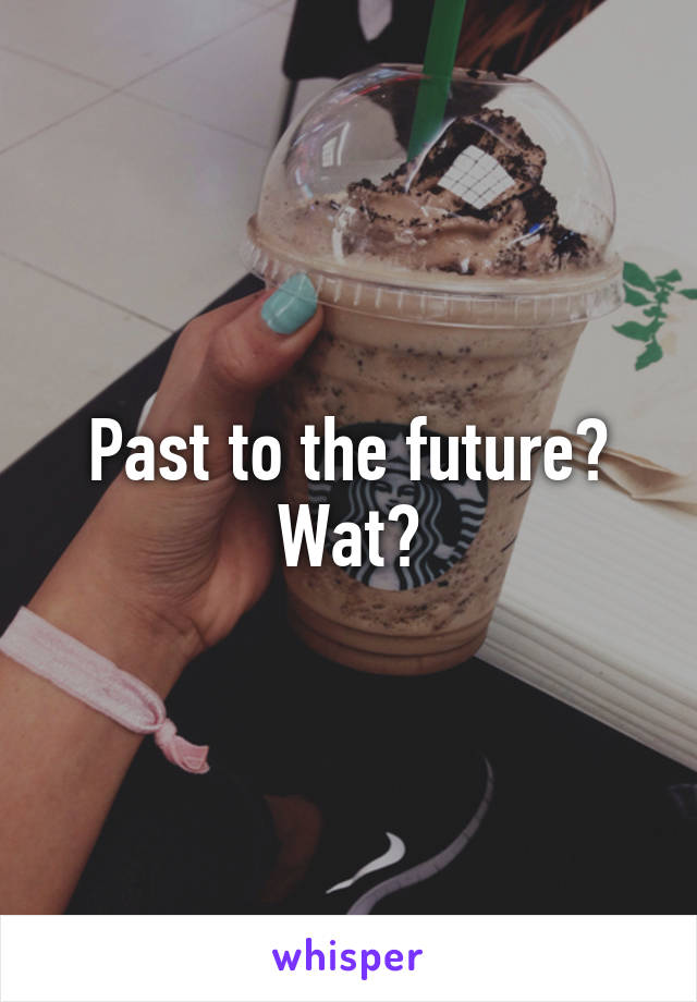 Past to the future? Wat?