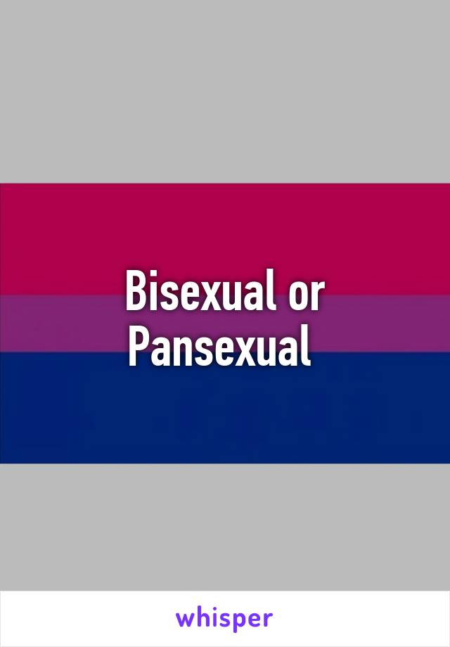 Bisexual or Pansexual 