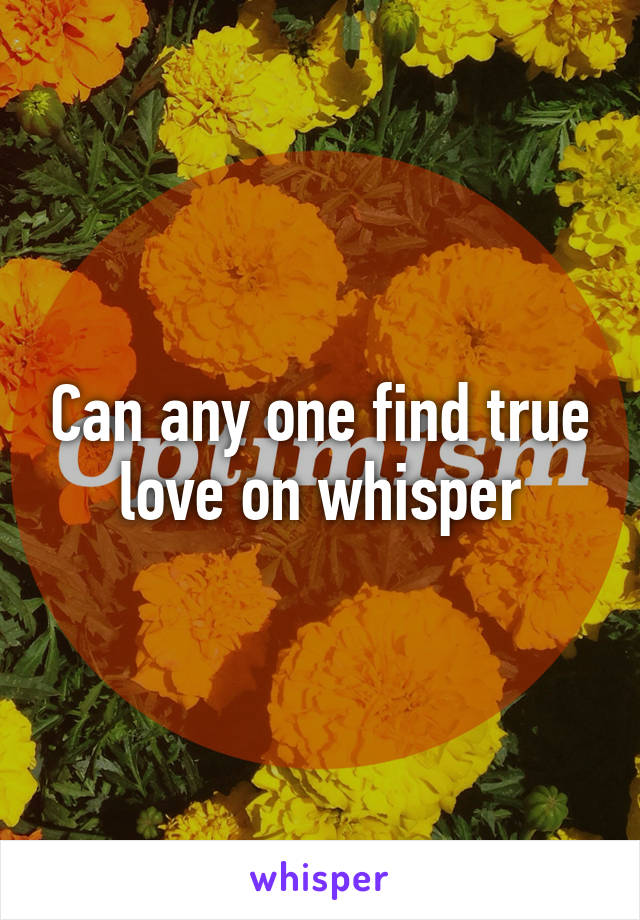 Can any one find true love on whisper