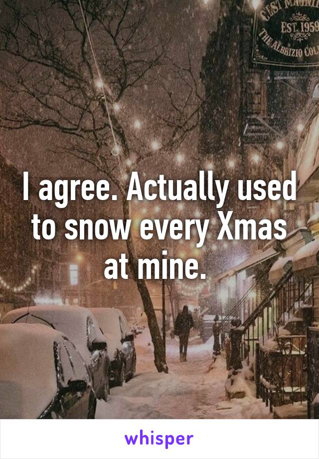 I agree. Actually used to snow every Xmas at mine. 