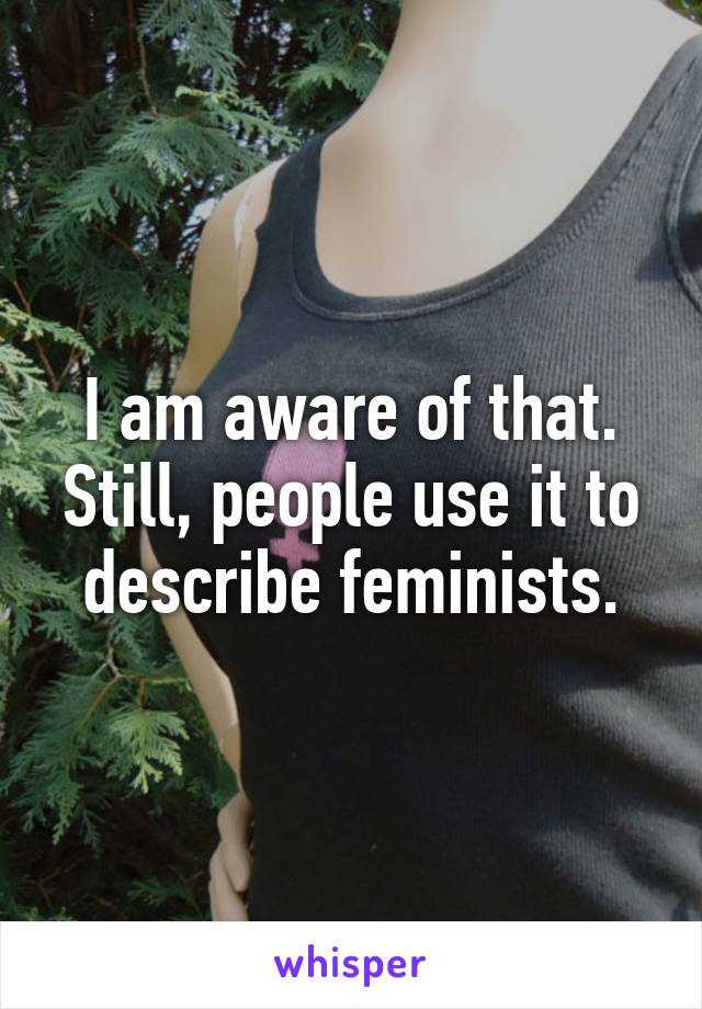 I am aware of that. Still, people use it to describe feminists.