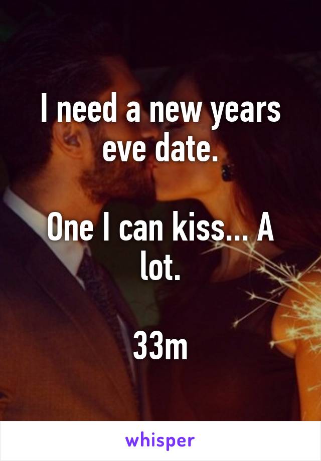 I need a new years eve date.

One I can kiss... A lot.

33m