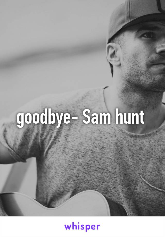 goodbye- Sam hunt 