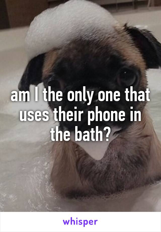 am I the only one that uses their phone in the bath?