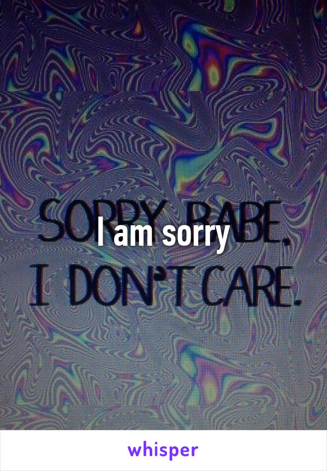 I am sorry