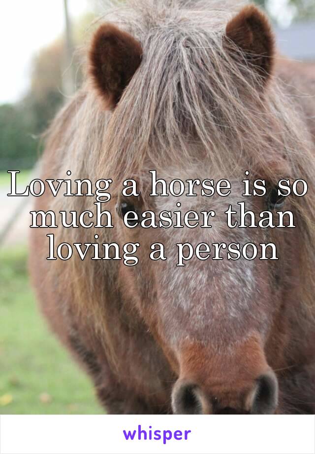 Loving a horse is so much easier than loving a person