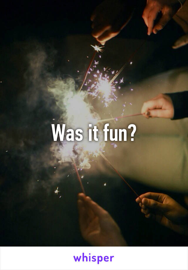 Was it fun?