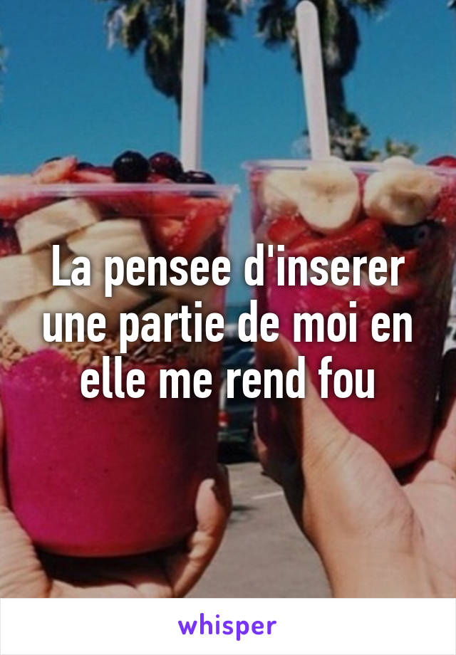 La pensee d'inserer une partie de moi en elle me rend fou