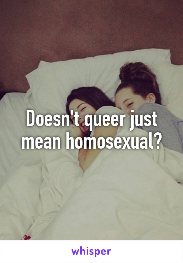 Doesn't queer just mean homosexual?