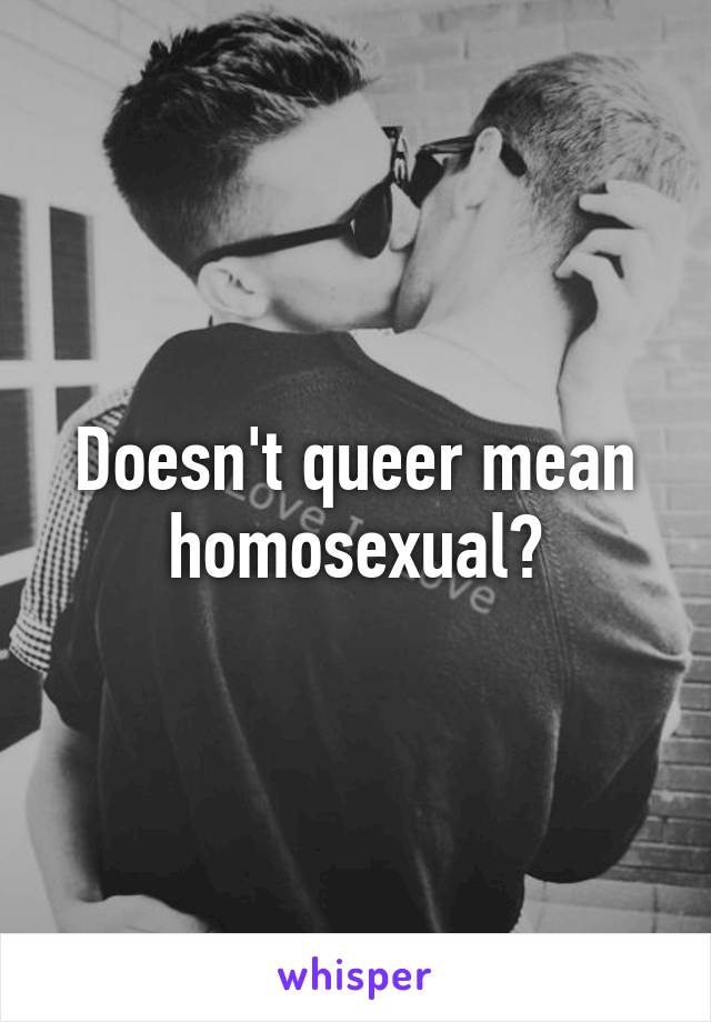 Doesn't queer mean homosexual?