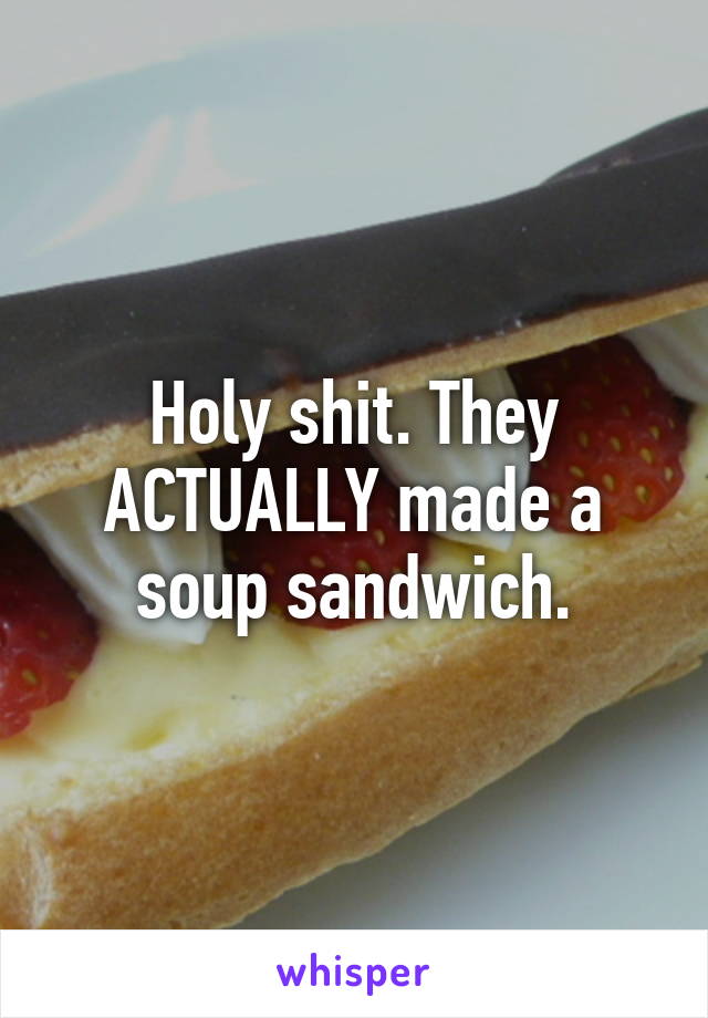 Holy shit. They ACTUALLY made a soup sandwich.