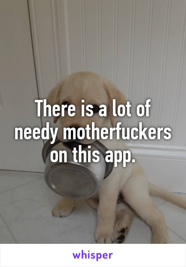 There is a lot of needy motherfuckers on this app.