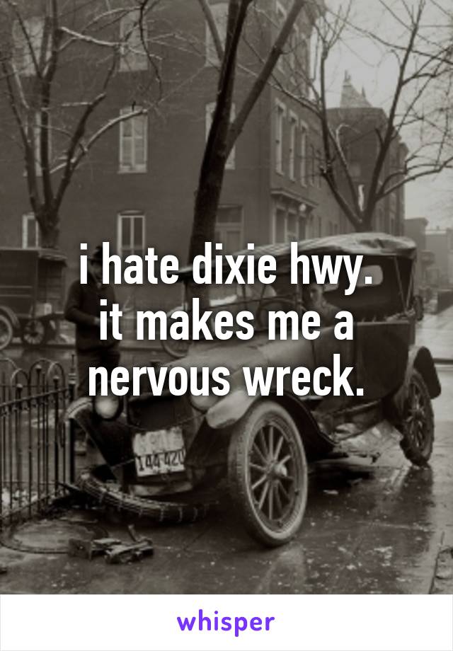 i hate dixie hwy.
it makes me a nervous wreck.