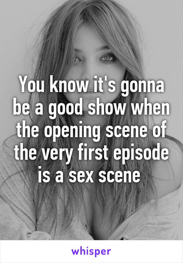 You know it's gonna be a good show when the opening scene of the very first episode is a sex scene 