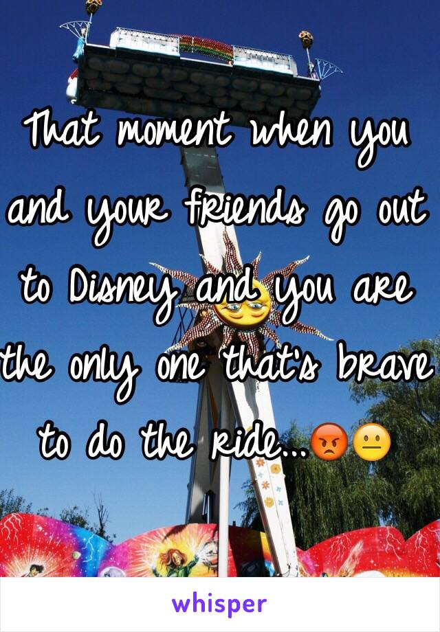 That moment when you and your friends go out to Disney and you are the only one that's brave to do the ride...😡😐