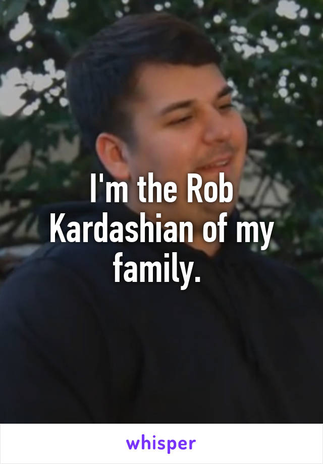 I'm the Rob Kardashian of my family. 