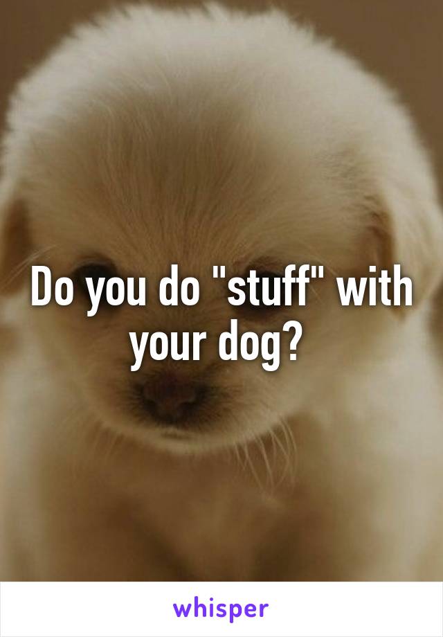 Do you do "stuff" with your dog? 