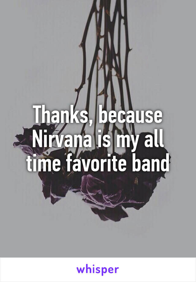 Thanks, because Nirvana is my all time favorite band