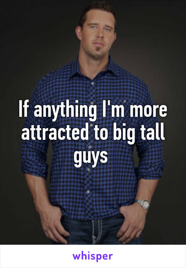 If anything I'm more attracted to big tall guys 
