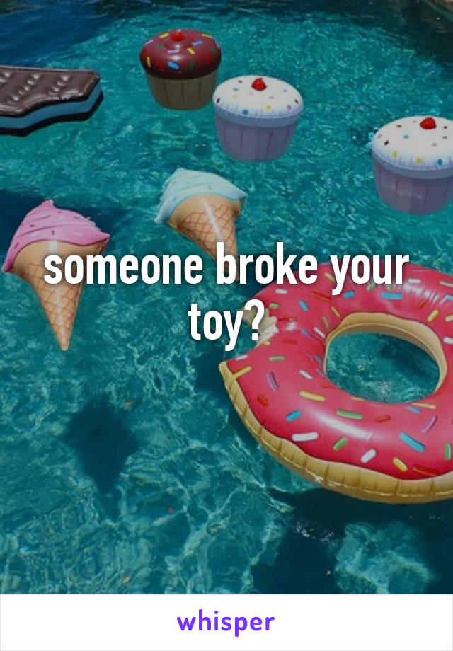 someone broke your toy?
