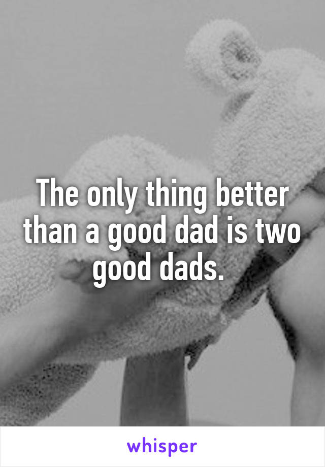 The only thing better than a good dad is two good dads. 