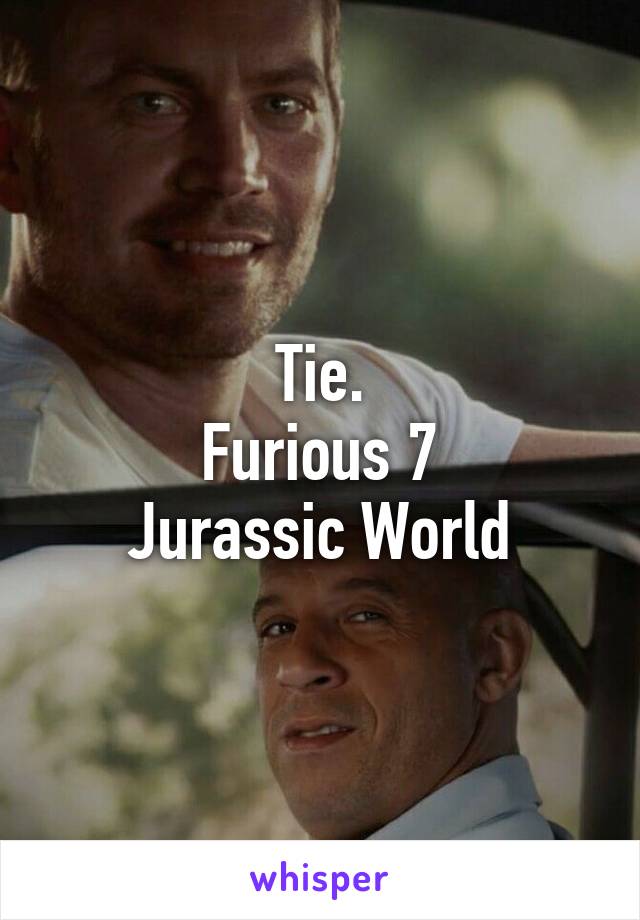 Tie.
Furious 7
Jurassic World