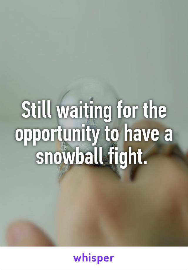 Still waiting for the opportunity to have a snowball fight. 