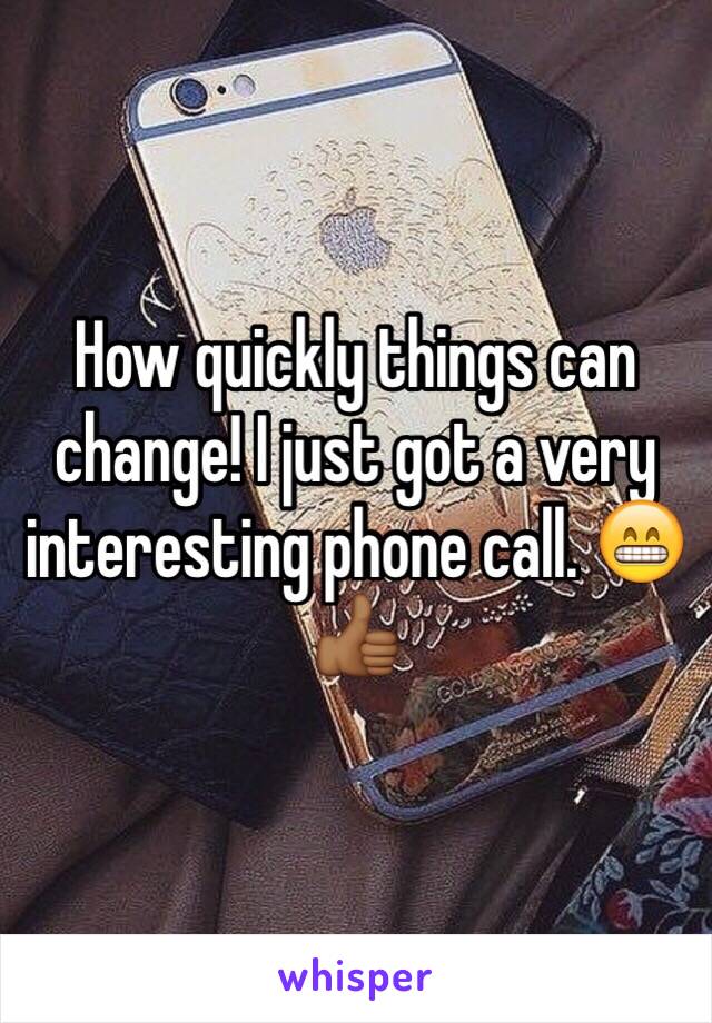 How quickly things can change! I just got a very interesting phone call. 😁👍🏾