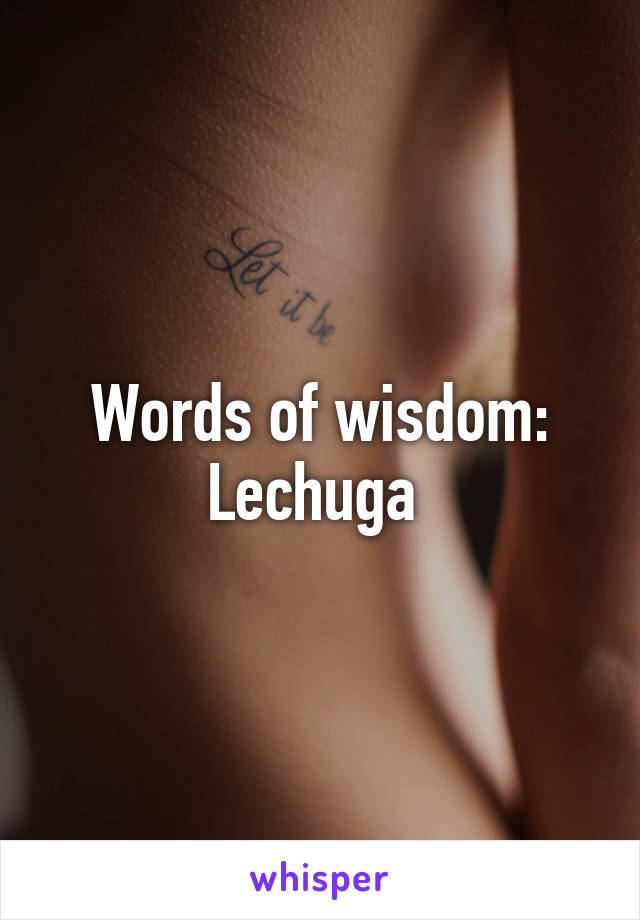 Words of wisdom: Lechuga 