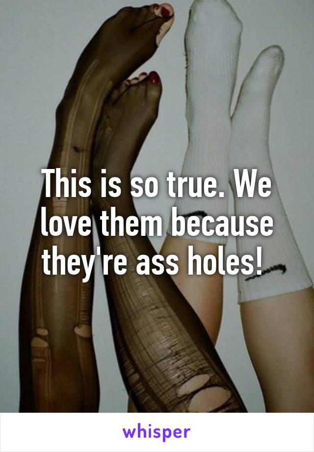 This is so true. We love them because they're ass holes! 