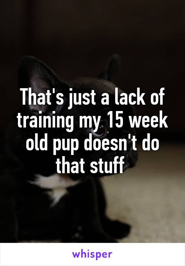 That's just a lack of training my 15 week old pup doesn't do that stuff 