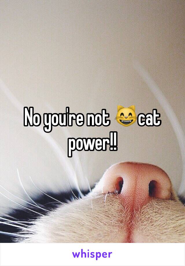 No you're not 😸cat power!!