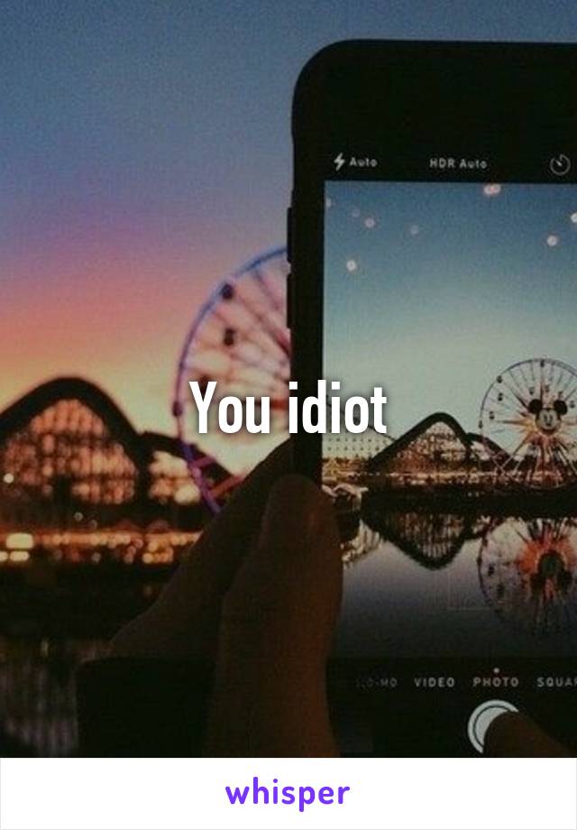 You idiot