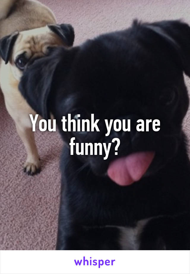 You think you are funny?