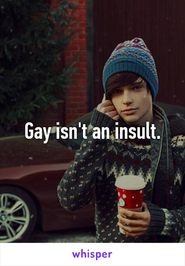 Gay isn't an insult.