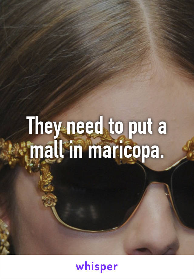 They need to put a mall in maricopa.