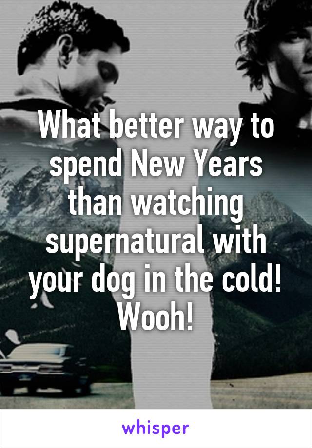 What better way to spend New Years than watching supernatural with your dog in the cold! Wooh!