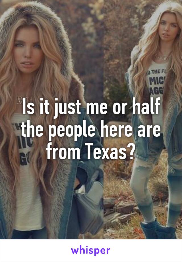 Is it just me or half the people here are from Texas?