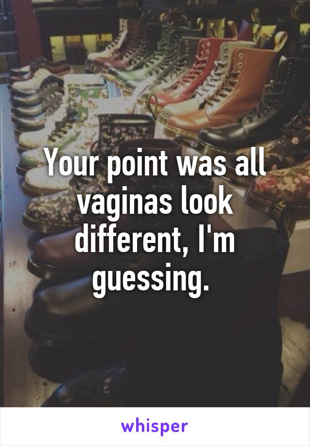 Your point was all vaginas look different, I'm guessing. 