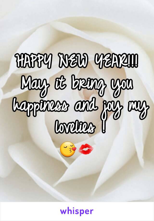 HAPPY NEW YEAR!!!
May it bring you happiness and joy my lovelies !
😚💋