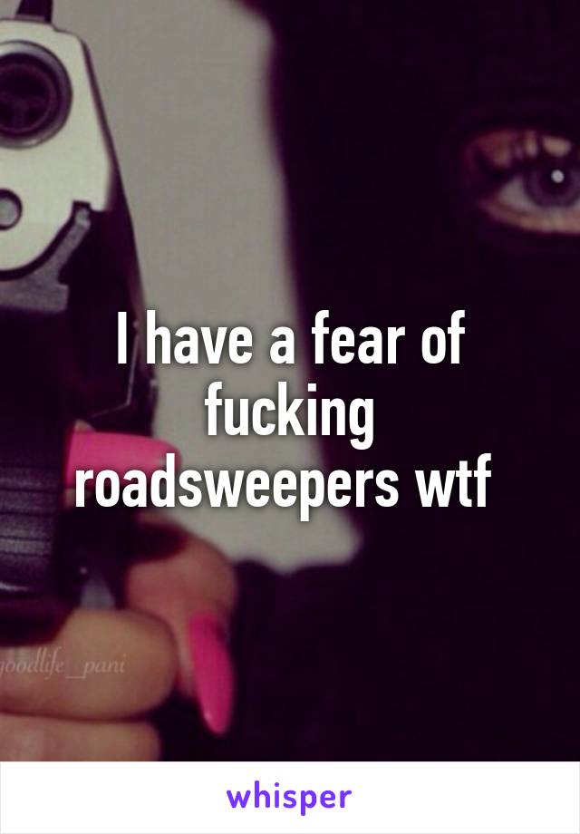 I have a fear of fucking roadsweepers wtf 