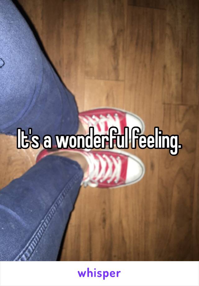 It's a wonderful feeling. 