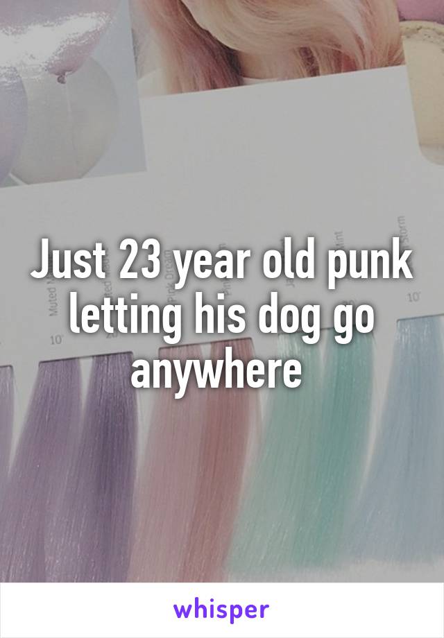 Just 23 year old punk letting his dog go anywhere 