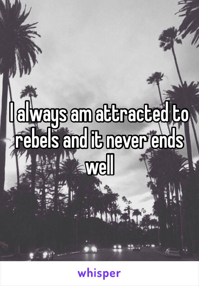 I always am attracted to rebels and it never ends well