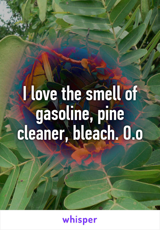 I love the smell of gasoline, pine cleaner, bleach. O.o